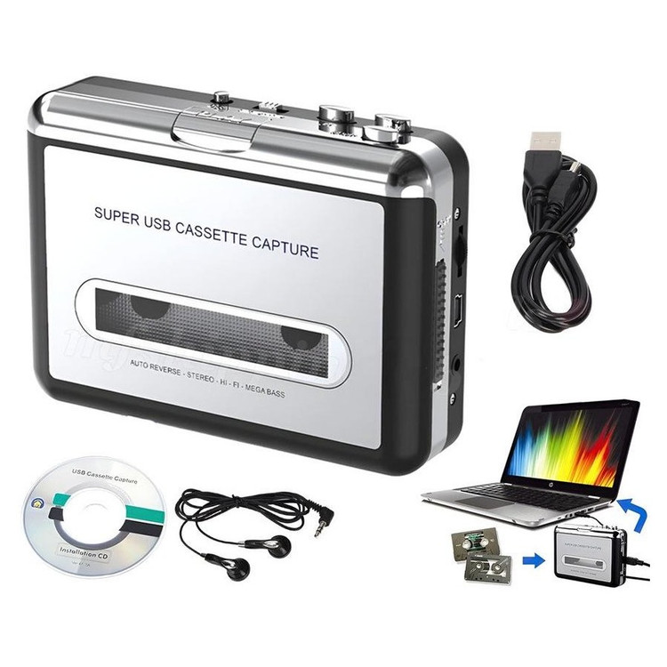 پخش کننده کاست USB و مبدل نوار کاست به MاP3 با قابلیت معکوس کردن خودکار و پخش استریو