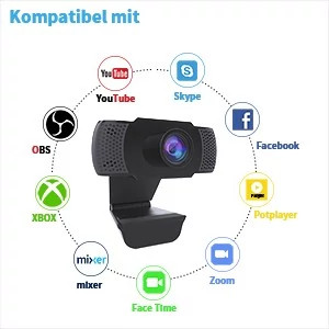 وب کم Wansview 1080P با میکروفون کامپیوتر، لپ تاپ، دسکتاپ، USB 2.0وب کم Full HD برای تماس ویدیویی ضبط