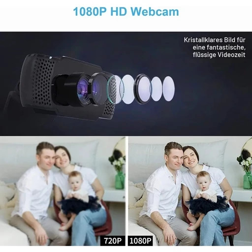 وب کم Wansview 1080P با میکروفون کامپیوتر، لپ تاپ، دسکتاپ، USB 2.0وب کم Full HD برای تماس ویدیویی ضبط