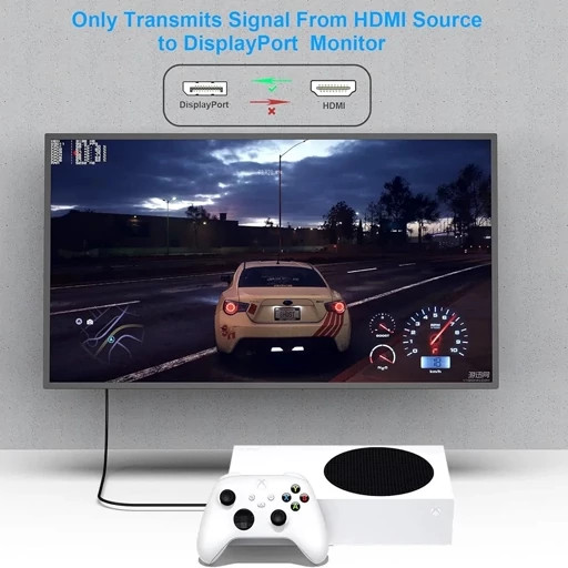 کابلHDMI به DisplayPort منبع HDMI به مانیتور DisplayPort سازگار با کارت گرافیک کامپیوتر لپ تاپXbox PS on 360برند بنفی