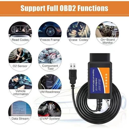 دیاگ خودروOBD2 با آداپتور USB ELM327، ابزار اسکن تشخیصی ELMconfig FoCCCus با سوئیچ برای خودروهای فوردلینکلن مزدا