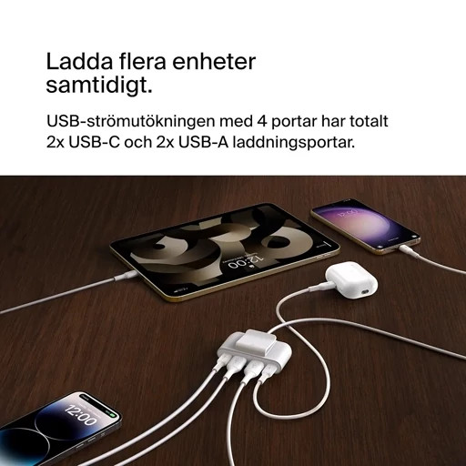 هاب 4پورت برند بلکین 30وات شارژ سریع برای آیفون و سامسونگ