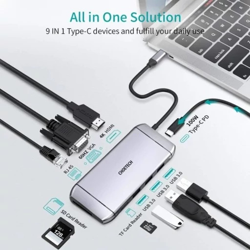 هاب 9پورت USB،C چویتک مدل HUB،M15