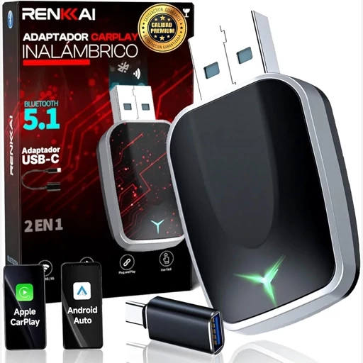 دانگل بلوتوت بی سیم سوپر کارپلی2در1یونیورسال کارپلی برندRENKAI