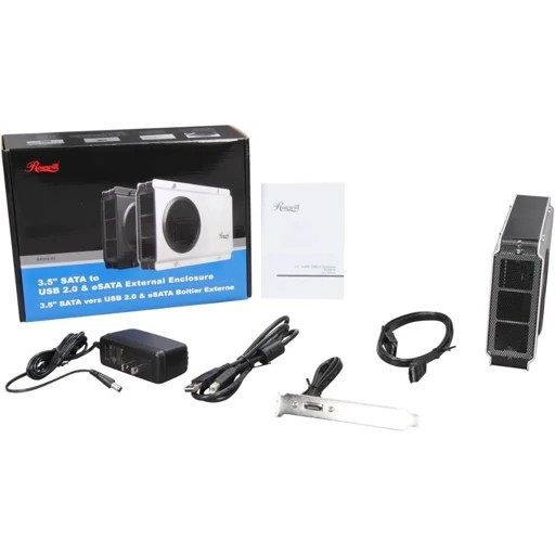 باکس هاردRosewill مدل RX-358 V2 تبدیل SATA به USB و eSATA به اندازه 3.5 اینچ به همراه فن داخل