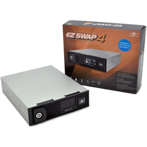 هارد دیسک SATA قابل جدا شدن آلومینیومی Vantec EZ Swap 4 اینچی بدون سینی با LCD و فن MRK-401ST-BK