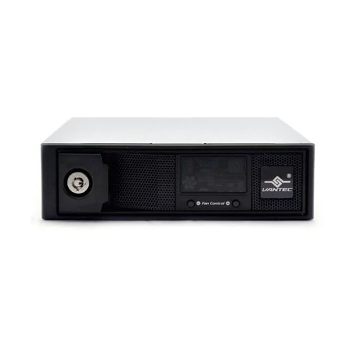 هارد دیسک SATA قابل جدا شدن آلومینیومی Vantec EZ Swap 4 اینچی بدون سینی با LCD و فن MRK-401ST-BK