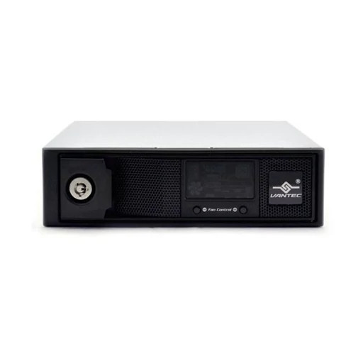 هارد دیسک SATA قابل جدا شدن آلومینیومی Vantec EZ Swap 4 اینچی بدون سینی با LCD و فن MRK-401ST-BK