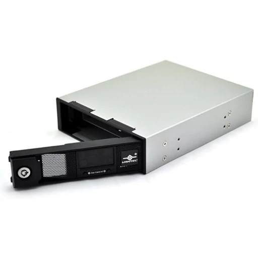 هارد دیسک SATA قابل جدا شدن آلومینیومی Vantec EZ Swap 4 اینچی بدون سینی با LCD و فن MRK-401ST-BK