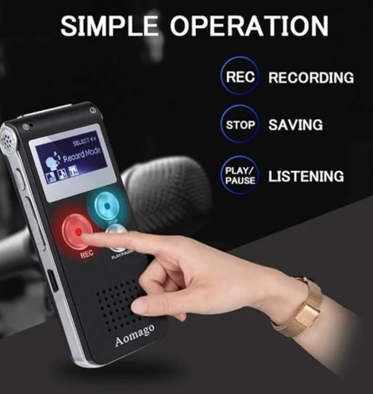 ضبط کننده صدا دیجیتال 64گیگ با قابلیت پخش MP3برندAomago