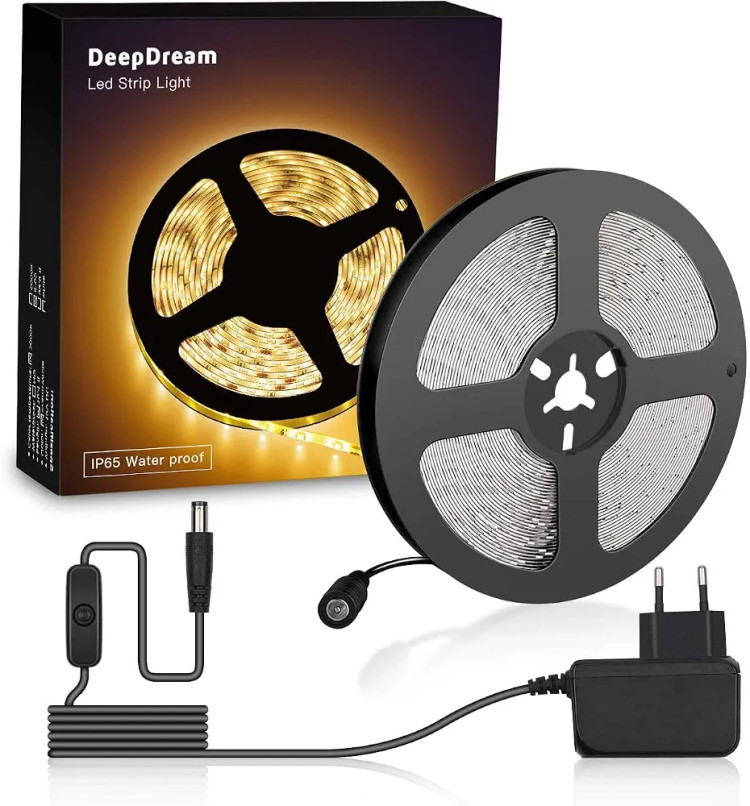 ریسه نوری 5متری سفید گرم 3000کلوین ضدآب 1500لومن برندDeepDreamمدلD2818