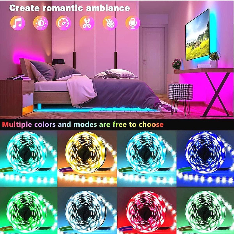 ریسه LED RGBهوشمند با قابلیت همگام سازی موسیقی چند رنگ 30متری برندTenmiro