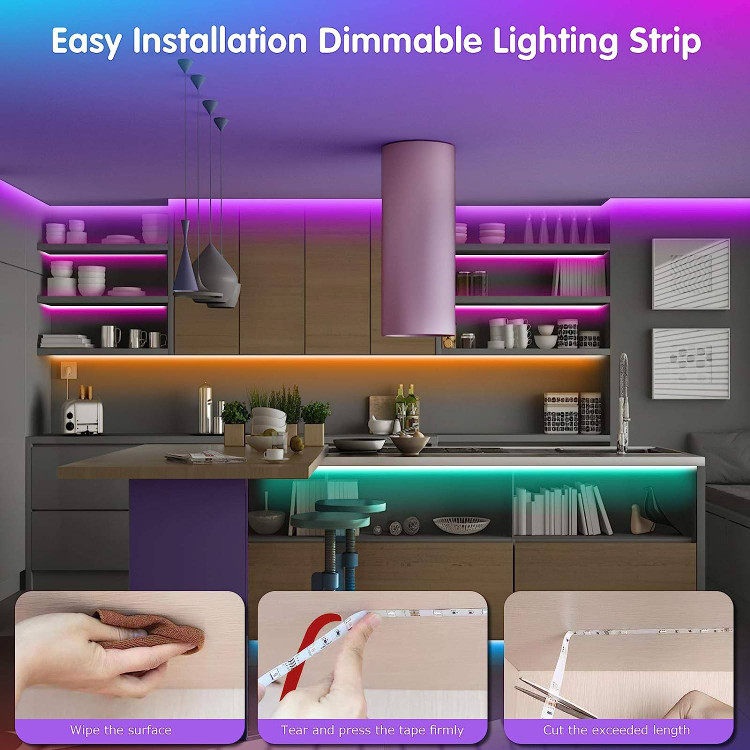 ریسه LED RGBهوشمند با قابلیت همگام سازی موسیقی چند رنگ 30متری برندTenmiro