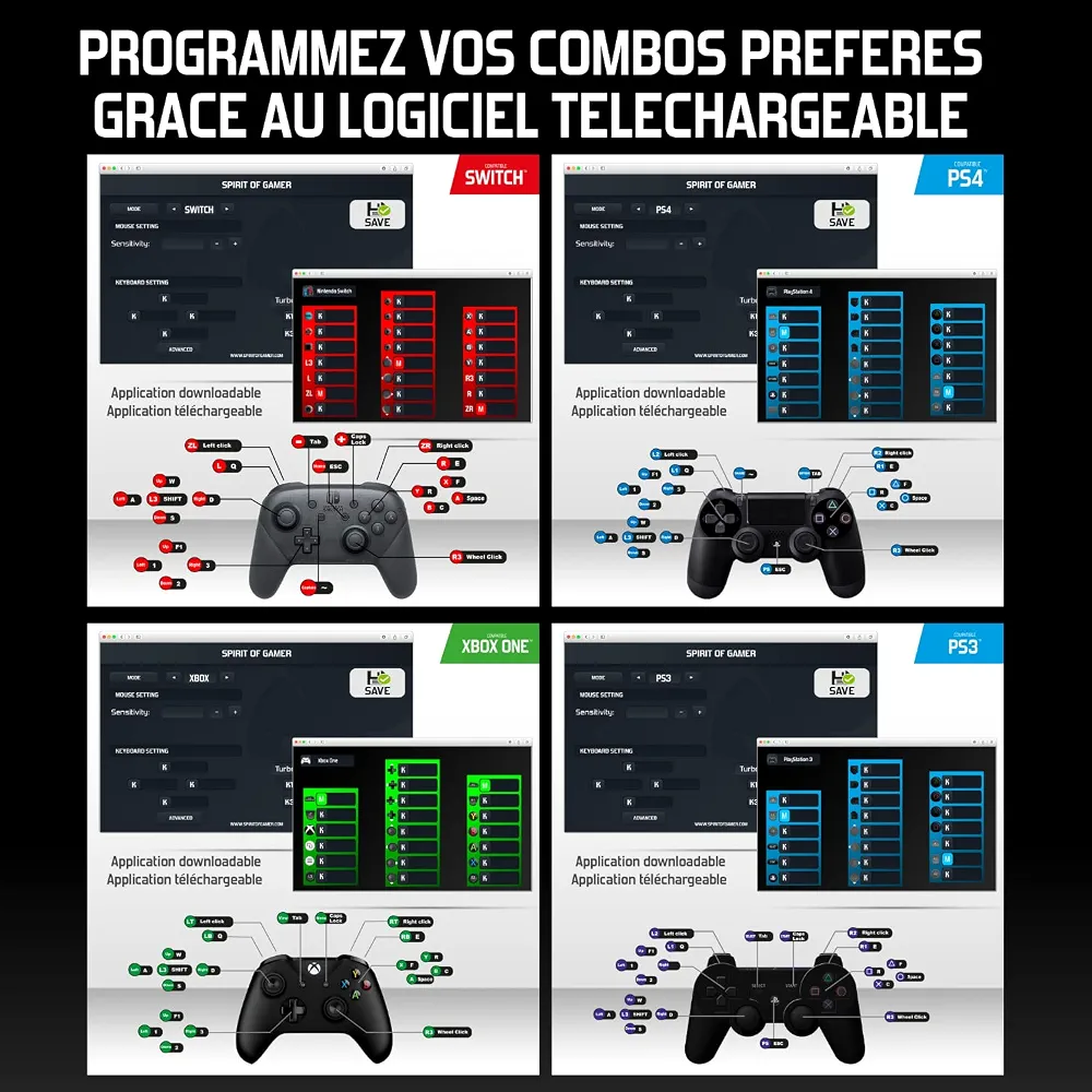 آداپتور موس و کیبورد SPIRIT OF GAMER مناسبPS4/PS3/XBOX ONE