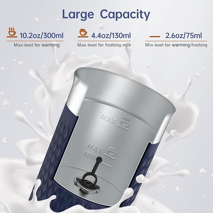 همزن شیر اتوماتیک 4در1 SIMPLETASTE فوم گرم و سرد، قابلیت بخارپز کردن، برای لاته، کاپوچینو، ماکیاتو