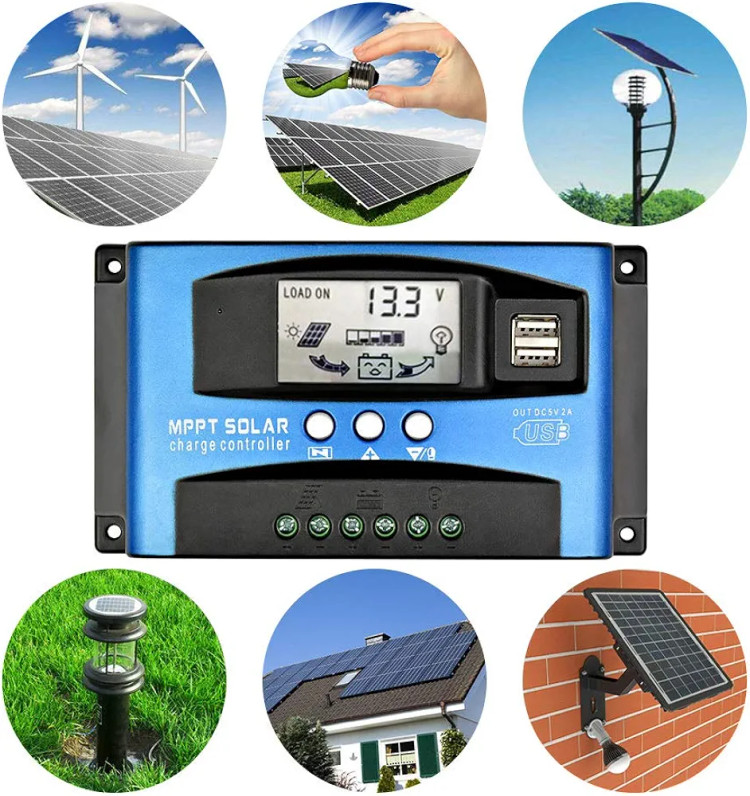 کنترل کننده شارژ خورشیدی 60A MPPT، صفحه نمایش LCD، USB دوگانه، حالت های کنترل بار چندگانه، کنترل کننده شارژر خورشیدی با فناوری MPPT با حداکثر جریان شارژ برندSONYIMA