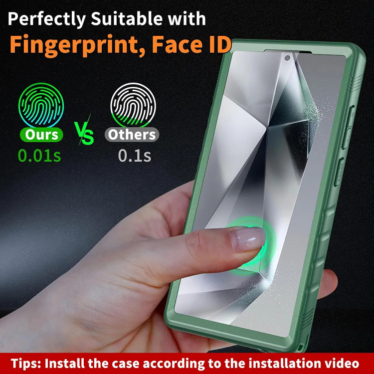 قاب نظامی ضد آب 360 درجه Cozycase TOP برای سامسونگ گلکسی S24 اولترا دارای محافظ دوربین صفحه نمایش HD، محافظ قوی ضد ضربه، ضد آب و گرد و غبار
