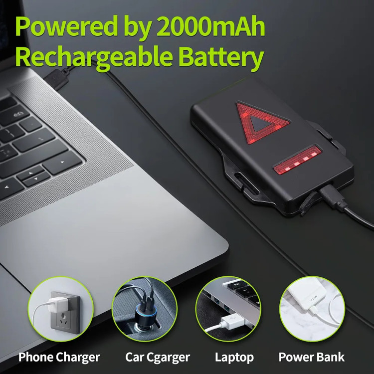 چراغ دویدن با بازتابنده، ۵۰۰ لومن، قابل شارژ با USB، زاویه پرتو قابل تنظیم ۱۲۰ درجه، چراغ ضد آب، مناسب برای دویدن برندVictoper