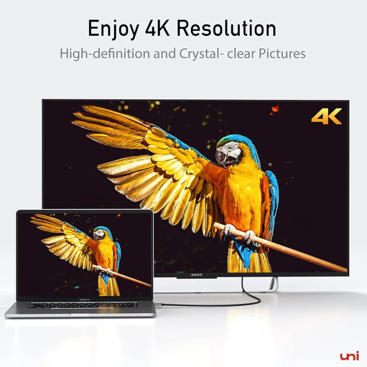 کابل USB CبهHDMI برند یونی 4Kپرسرعت1/80سانتی