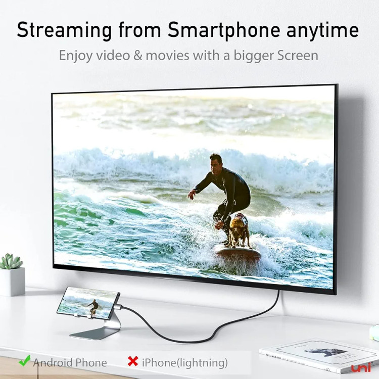 کابل USB CبهHDMI برند یونی 4Kپرسرعت1/80سانتی