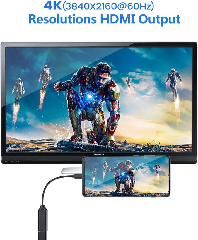 مبدل USB-C به HDMI برندHOPLAZAمدل 4K30Hz,HC-01N