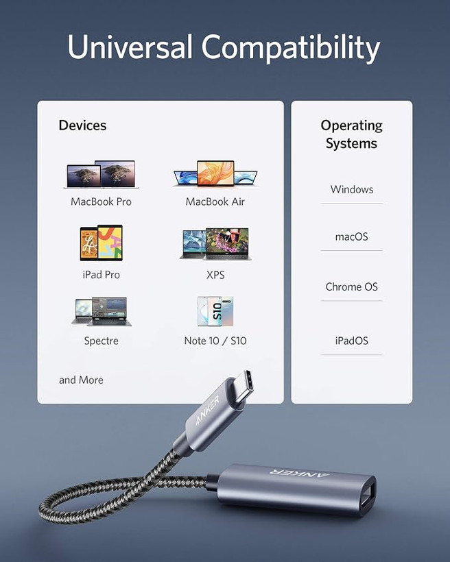 کابل تبدیل USB-C بهDisplayPort 4K@60HzبرندANKERمدلA8315