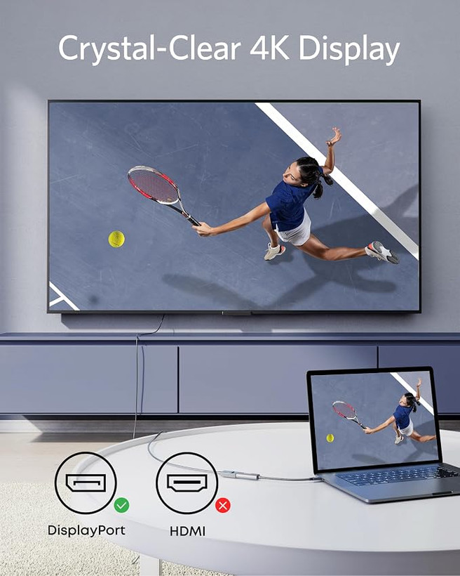 کابل تبدیل USB-C بهDisplayPort 4K@60HzبرندANKERمدلA8315