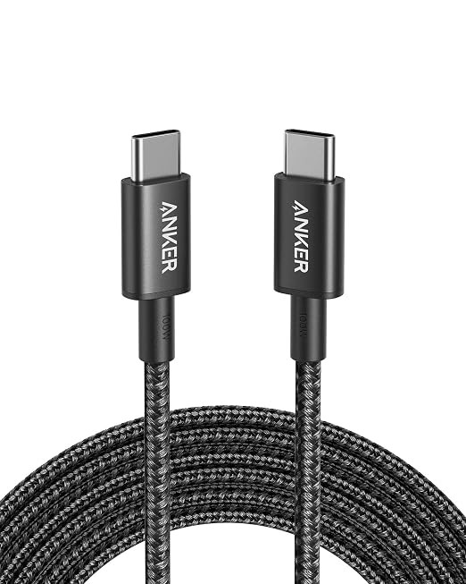 کابل USB C به USB C انکر شارژ سریع ۱۰۰ واتی 3متری مدلA8758