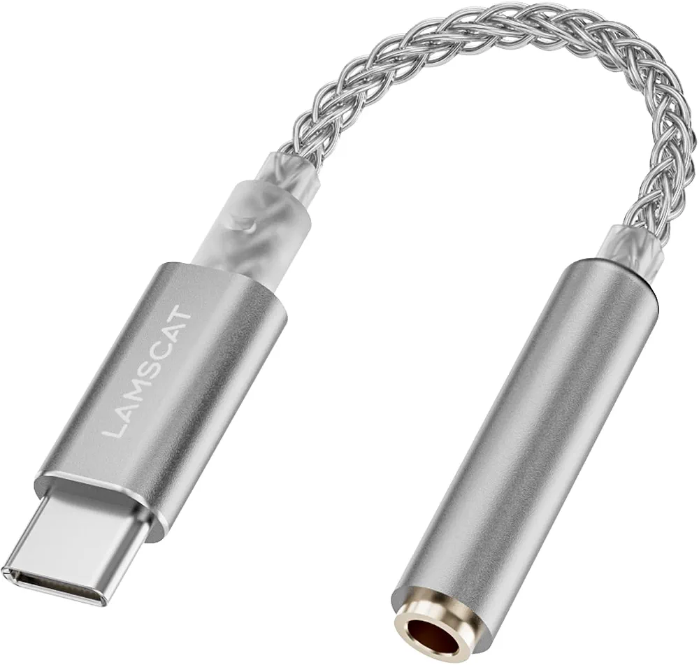 تبدیل حرفه ای USB Cبه جک 3.5میلی متری برندLAMSCAT