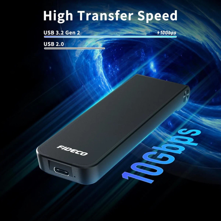 محفظه SSD FIDECO M210 M.2 NVMe – USB 3.2 Gen 2 10Gbps، قاب آلومینیومی SSD