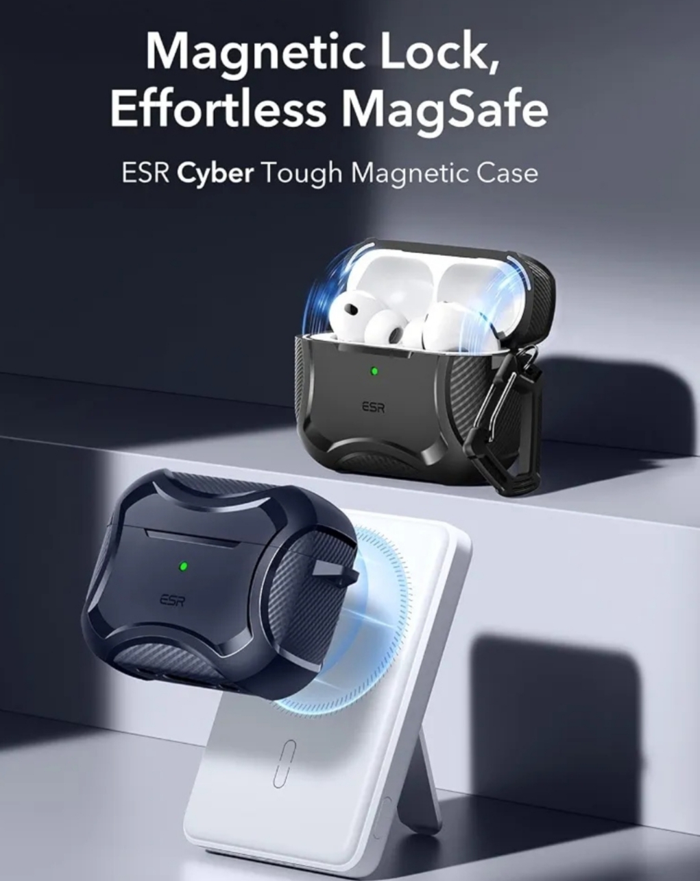 کاور هدفون قاب مغناطیسیESR برای ایرپاد پرو ۳ (۲۰۲۵)، سازگار با MagSafe،