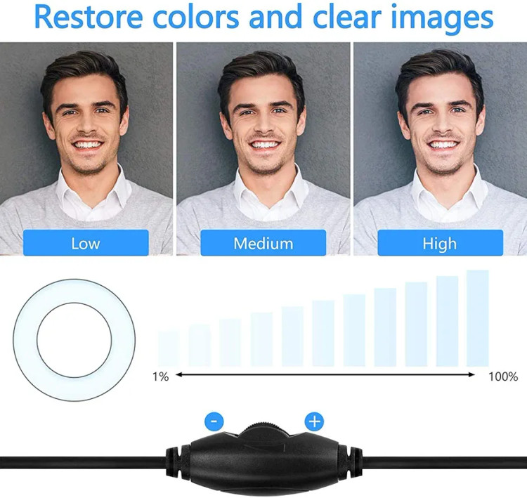وب کم ITSHINY مدل M2 کیفیت 2K با میکروفون داخلی و چراغ