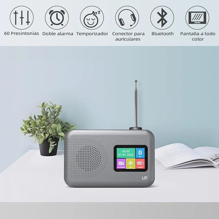 رادیو دیجیتال DAB+/FM حافظه مورد علاقه/آنتن تلسکوپی/پشتیبانی از عملکردهای بلوتوث برندLFF