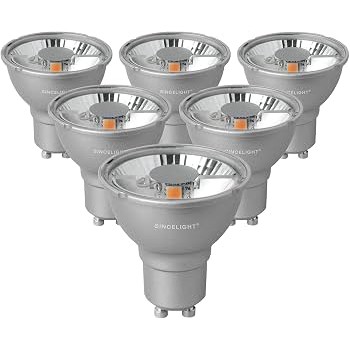 لامپ بازتابنده LED SINCELIGHT GU10 نسخه حرفه ای5وات 300 لومن 30 وات سفید خنک 6000 کلوین 6عددی
