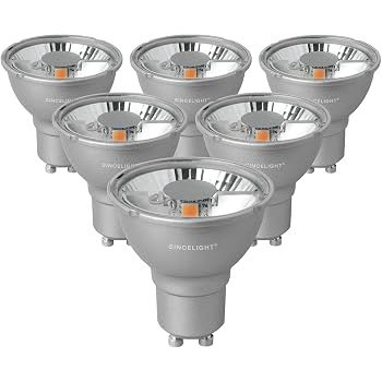 لامپ بازتابنده LED SINCELIGHT GU10 نسخه حرفه ای5وات 300 لومن 30 وات سفید خنک 6000 کلوین 6عددی