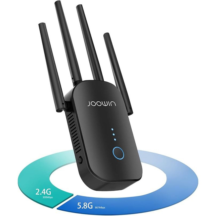 تقویت کننده وای فای جووین دوبانده JOOWIN JW-WR758AC با سرعت 1200 مگابیت بر ثانیه