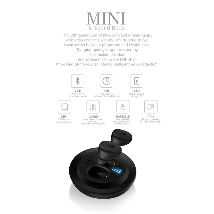 سمعک دیجیتال مینیJINGHAO قابل شارژ بلوتوثی برای اتصال به تلفن