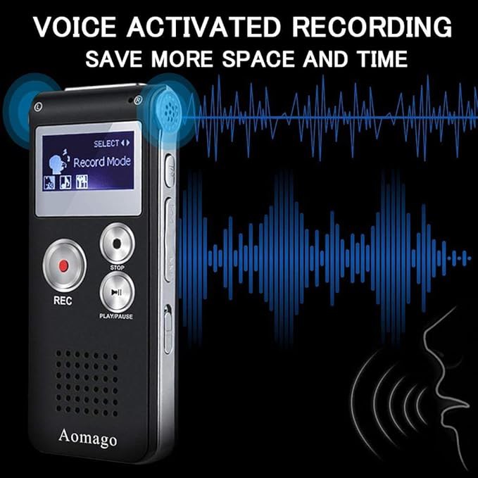 ضبط کننده صدا دیجیتال 64گیگ با قابلیت پخش MP3برندAomago