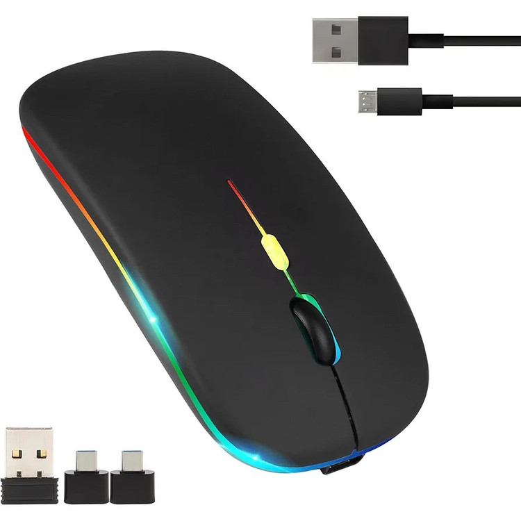 ماوس بی سیم همراه با 2عدد آداپتور USB AبهUSB C مدلSMRGBCD001