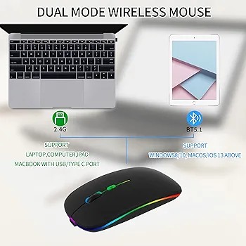 ماوس بی سیم همراه با 2عدد آداپتور USB AبهUSB C مدلSMRGBCD001