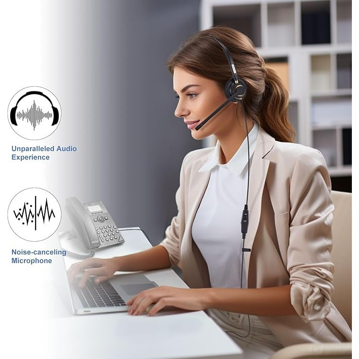 هدست تلفنی Arama برای تلفن ثابت سیسکو، میکروفون حذف نویز، بی صدا