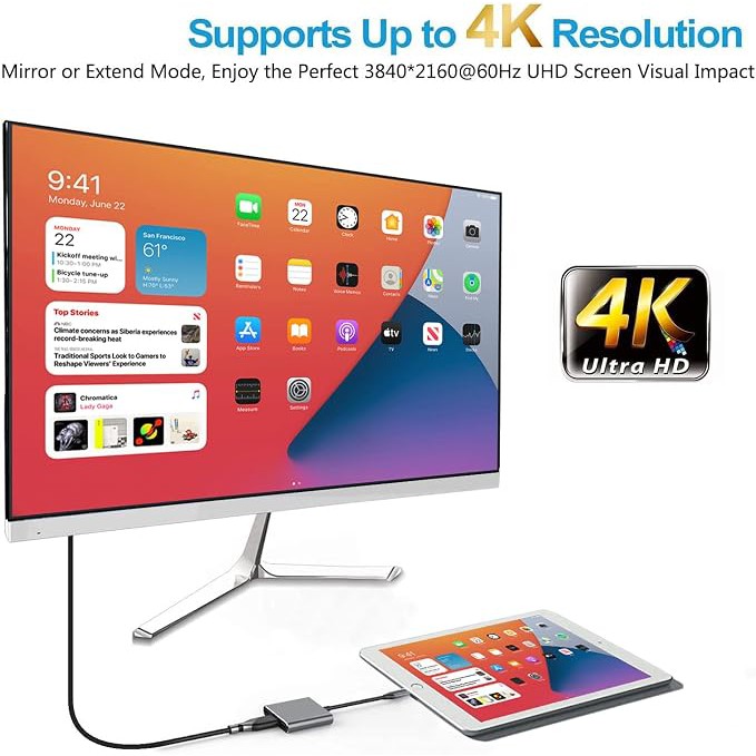 مبدل دیجیتال AV USB C با خروجی HDMI 4K 60Hz و پورت USB 3.0 و پورت شارژ سریع USB-C برای Apple MacBook Pro/Air 2016-2