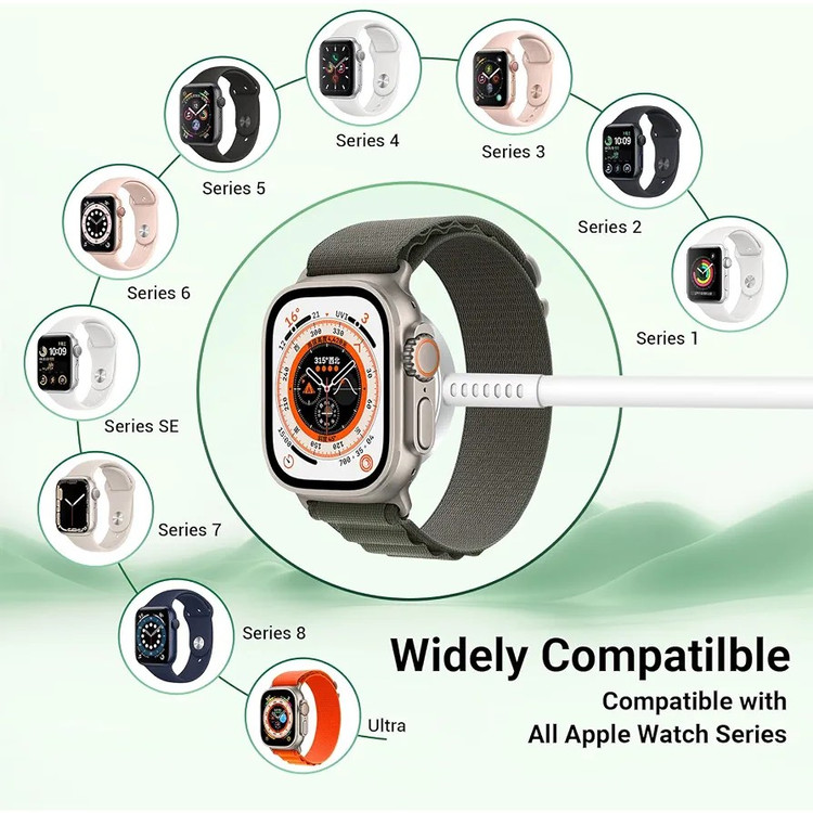 شارژر اپل واچ iWatchدارای گواهینامه MFi شارژسریع برای مدل 2/3/4/5/6/7/8/9/10/ Ultra/SE