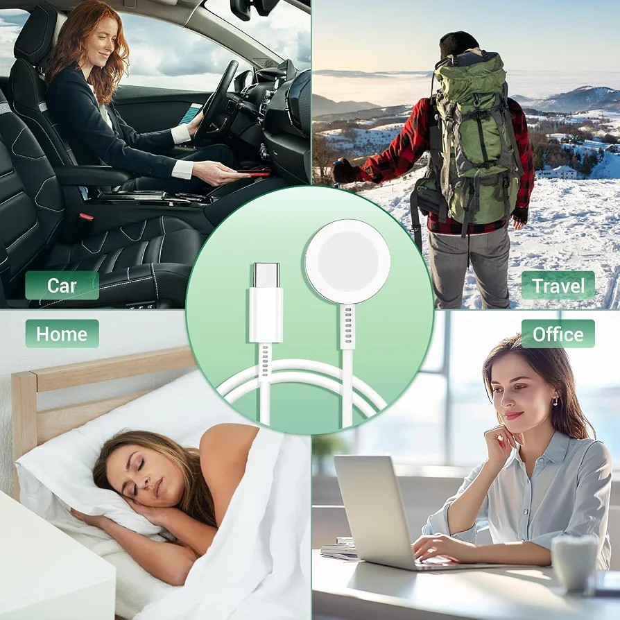 شارژر اپل واچ iWatchدارای گواهینامه MFi شارژسریع برای مدل 2/3/4/5/6/7/8/9/10/ Ultra/SE