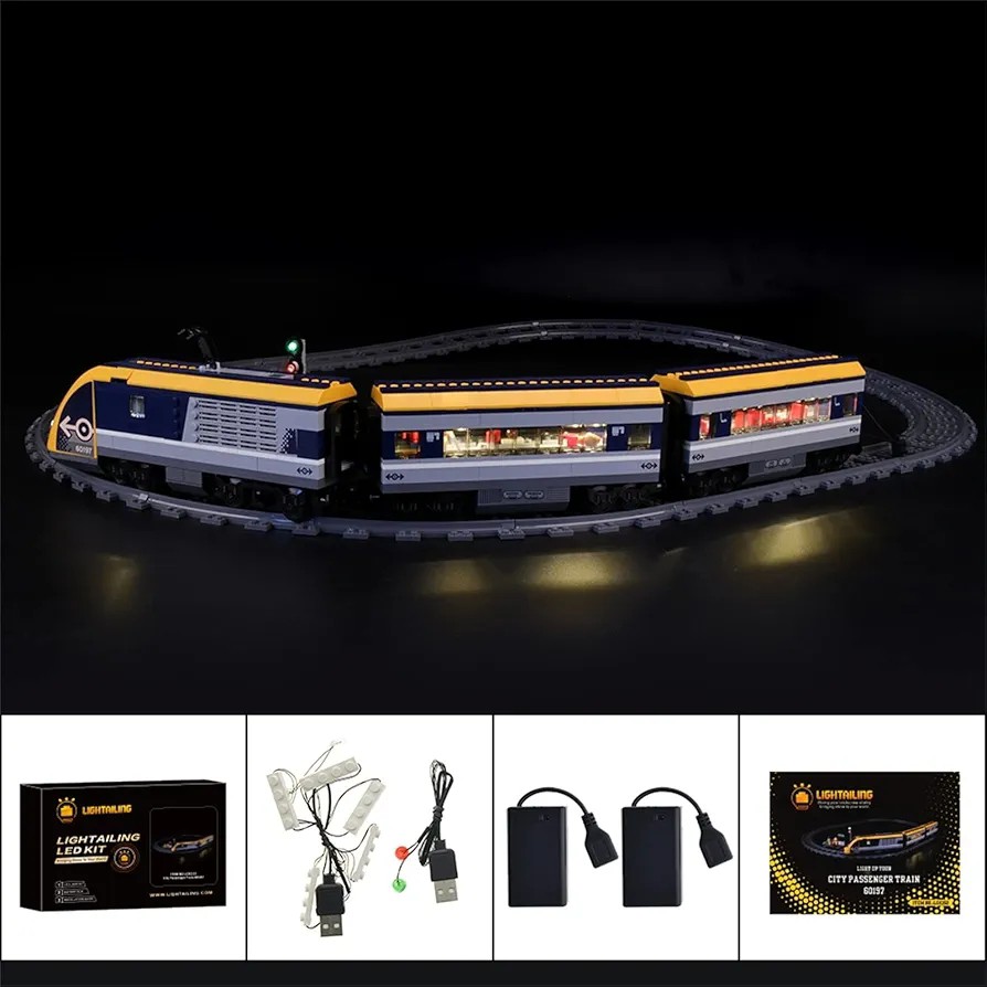 کیت چراغ USB قطار مسافربری شهر لگو مدل 60197 برندLIGHTAILING