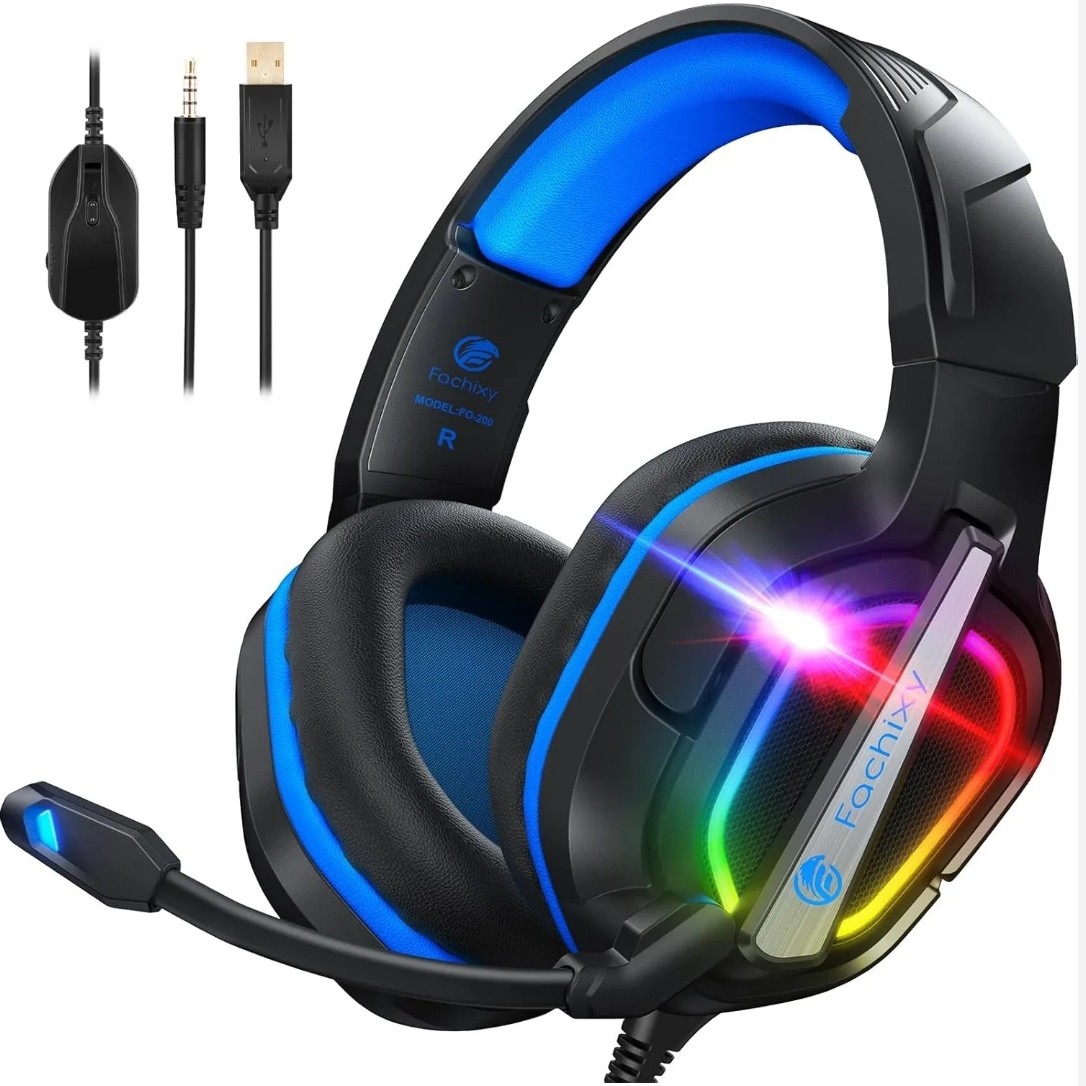 هدست بازیFachixyFC200برایPS4.PS5.Xbox.Switchبا نورRGB