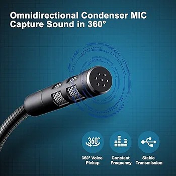 میکروفون USB میکروفون همه جهته سازگار لپ تاپ.مک.PS4ویندوز و لینوکس برندVEETOP
