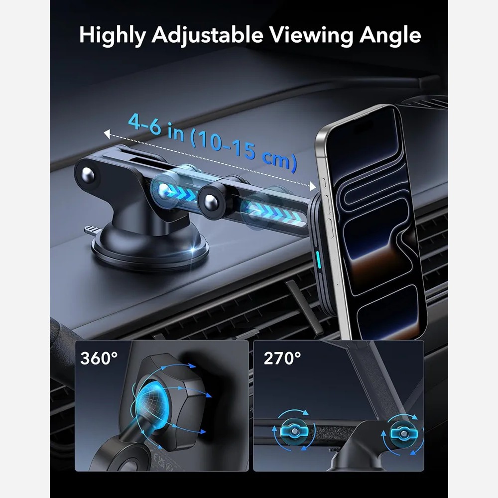 شارژر وایرلس و هولدر دو منظوره خودروESR HaloLock Dashboardمدل2C522D