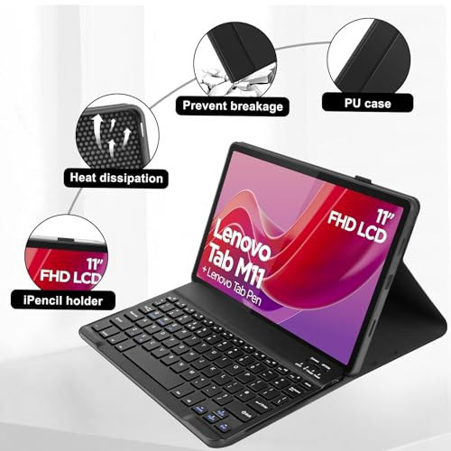 کیف و کیبورد شارژی برای تبلت لنوو تبM11 2024برند Hofsos