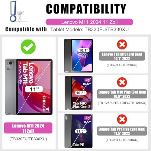 کیف و کیبورد شارژی برای تبلت لنوو تبM11 2024برند Hofsos